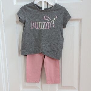 5/20$ Puma Gray Tee and Pink Pants Set